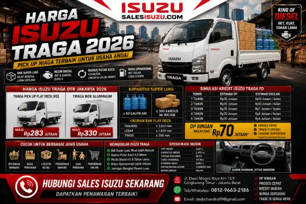 Harga Isuzu Traga Jakarta DP Ringan dan Cicilan Terbaru