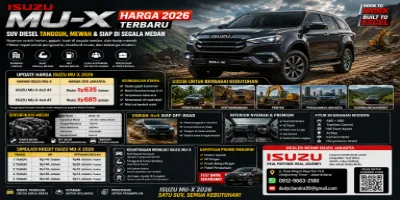 Isuzu MU-X Harga Terbaru, Spesifikasi dan Simulasi Kredit