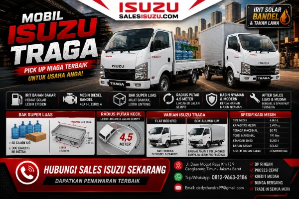 Mobil Isuzu Traga Pick Up Diesel Super Luas untuk Bisnis Harian